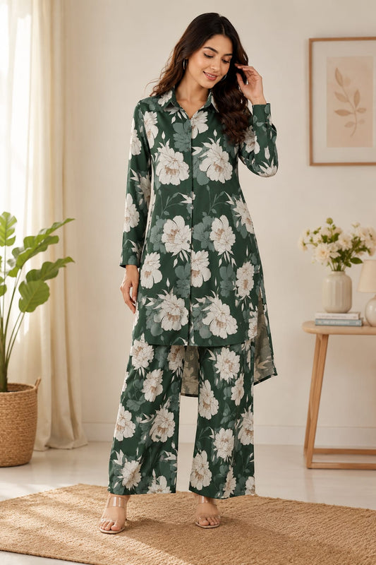 Emerald Bloom Floral Co-ord Set